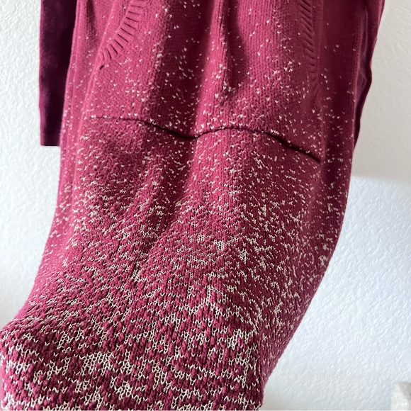 Torrid Lurex Sweater Mini Dress - Burgundy & Gold Size 1 - Picture 11 of 12